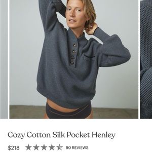 Lunya Cozy Cotton Silk Pocket Henley